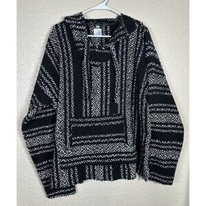Oland Outdoors Men Large Baja Hoodie Blanket Pullover Poncho Festival Sweater